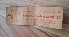 Röhrenradio Saba Bodensee W 52 Geräte Nr. Schein