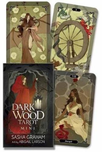 Dark wood tarot mini deck - wood,