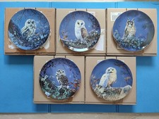 5 Sammelteller. OVP. Wandteller. Wedgwood. Bradex. Eulen. Teller Komplette Serie