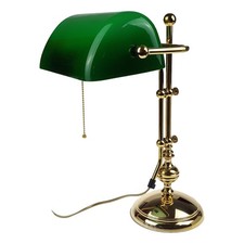 Tischlampe Tischleuchte Bankerslampe Messing poliert 