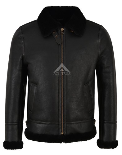 Herren lammfelljacke schwarz - herren,