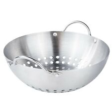 HI 60346 Edelstahl Grill WOK 20,5cm mit zwei Griffen
