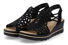 Rieker Sandale Schwarz Plateau