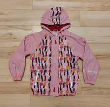 tolle gefütterte Lupilu Regenjacke,  Wachsjacke, Gr 122 / 128, Design Nagellack