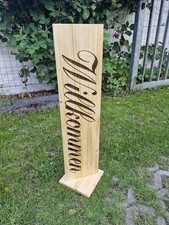Willkommensschild holzsäule - willkommensschild,