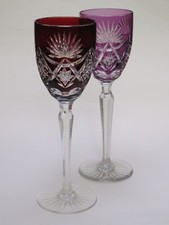 SET 2 (!) hohe WEIN RÖMER bunt BLEIKRISTALL 22cm vmtl Val St. Lambert Weingläser