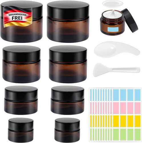 Leere glas cremedosen - leere, 10-50ml
