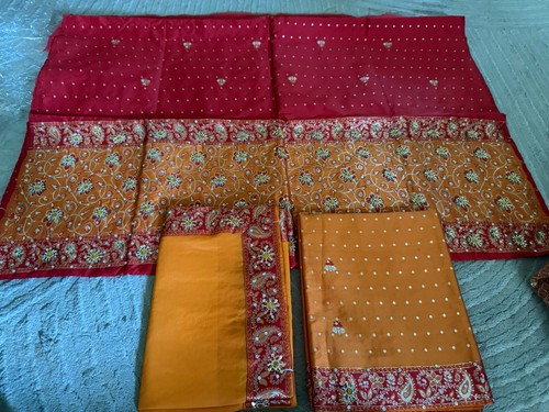 3pcs orange red unstitched - 3pcs,
