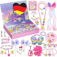 Adventskalender Einhorn 2025 – 24 Füllungen mit Schmuck, Haarschmuck, Spielspaß.