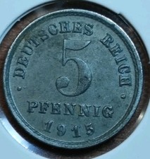 Deutschland 5 Pfennigs 1915 G-Wilhelm II type 2-small shield in Vorzüglic#26/101