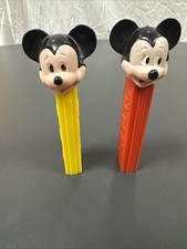 2 PEZ Spender alt Micky Mouse Vintage ohne Füße