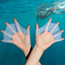 Silikon Schwimmhäute Handflossen Trainingsflossen Schwimmflossen Paddelhandschuh