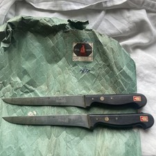 Zwei seltene Vintage-Messer von Louper Solingen, Modell „Flamme“ Neu.