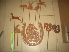 9 Stück Edel Rost Deko Metall Figur Gartenfiguren Rostfigur im DEKORATION SET
