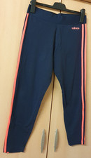 adidas Sportleggings Leggings dunkelblau mit koralle Streifen Gr: L