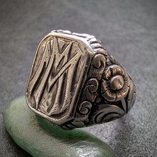 Jugendstil Monogramm Ring 800
