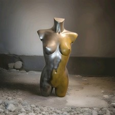 Weibliche Dekobüste Schaufensterpuppe Torso Silber/Gold Metallic