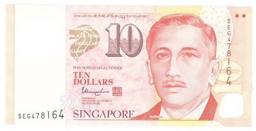 Geldschein singapur 10 - geldschein,,