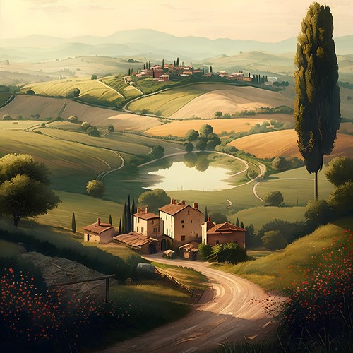 Wandbild landschaft der - wandbild:,
