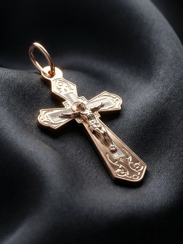 585 rotgold kreuz russisch - 585,