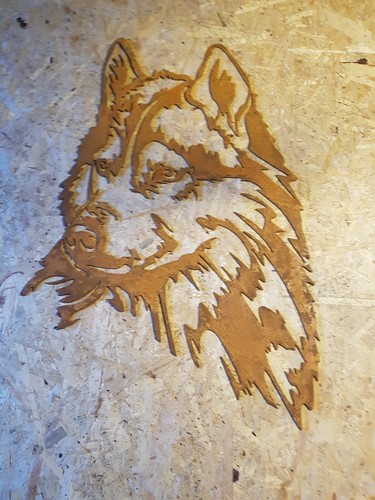 Wolfskopf edelrost wandbild - in,