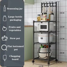 Rollwagen Küchenregal Regal Rollw mit Rollen Faltbarer Küchenwagen 4 Ebenen