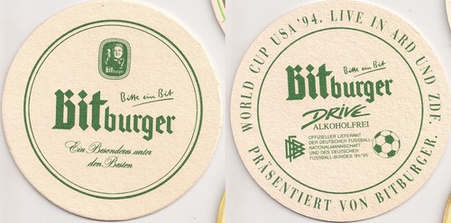 Bitburger alter bierdeckel - -,