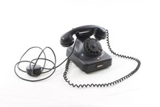 altes Telefon Bakelit W38 Vintage Wählscheibentelefon schwarz