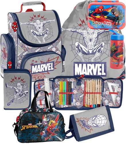 Spiderman schulranzen set 7in1 - set,