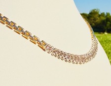 Brillant Tennis Collier 750/ Gelbgold & WG 46 Brillanten IF D 1,48ct. 31,14g