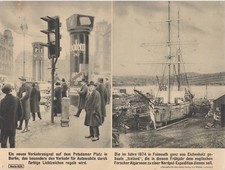 Verkehrsturm und Ampelanlage Postsdamer Platz - 2 Pressefotos um 1925