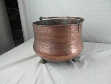 Feuertopf Kupfer Blumentopf Groß Um 1900 Unikat Antik Kessel 3 - Fuß Edel  o10d1