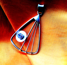 Anhänger Silber 835 Hofgoldschmied Rusch Aquamarin Bauhaus Jugendstil Art Deco