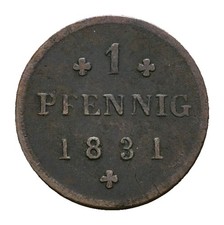 Mecklenburg-Schwerin 1 Pfennig 1831 Friedrich Franz I. ss