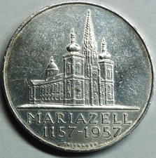 Österreich 25 Schilling  SILBER 1957: 800 Jahre MARIAZELL  fast st/unc & Kapsel