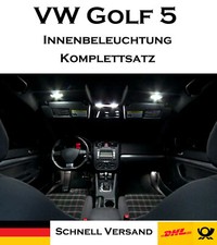 Xenon Weiß Innenbeleuchtung Komplettsatz für VW Golf 5 Super hell 7000K Lampen