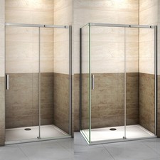 Aica Duschkabine Duschabtrennung 8mm Nano ESG Glas Dusche Schiebetür Duschwand