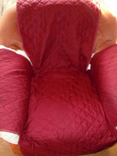 Sesselschoner Auflage weinrot mit breiten Seitentaschen, TOP Zustand !