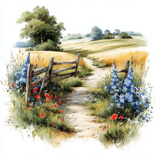 Wandbild Sommer Landschaft