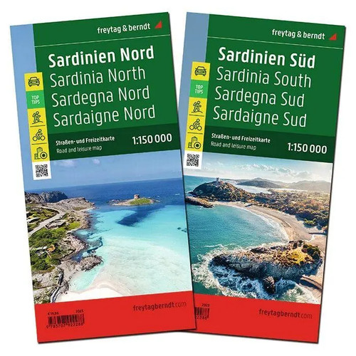 Sardinien straßenkarten set - sardinien,, straßenkarten-set