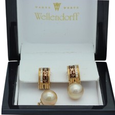 Wellendorff Ohrringe Gelbgold 750/ 18 Karat mit 0,22 ct. Diamanten und Box