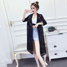 Damen Chiffon Midi Cardigan