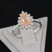 Wert 1350 € Brillant Morganit Ring 585 14 Karat Weiß Gold