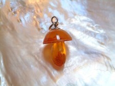 Kleiner Bernstein - Pilz - 31 mm - Amber Anhänger - Oese Sterling Silber 925 -  