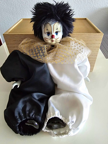 Harlekin clown stoffpuppe - harlekin,