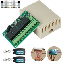 Funk Fernbedienung Schalter 4 Kanal 433Mhz Funk Relais Empfänger mit 2 Sender