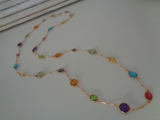 Halskette Schmucksteine mehrfarbig 14K Gold Filled Edelsteinkette Gold