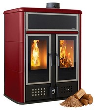 Kombi Kaminofen Klover DUAL Bordeaux Hybrid Holz Pellet wasserführend 27,4 kW 