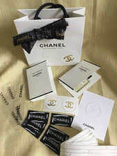 Chanel Set: Rue Cambon Paris Papiertüte, 2 Proben, 1m Band, 14 Sticker,Duftkarte