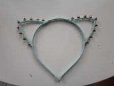 Haarreif Haarreifen Katzenohren mint Nieten gold halloween kawaii gothic pastel